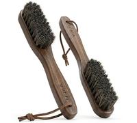 Takavu Set di 2 spazzole piccole per la pulizia delle macchie di bucato, in setole naturali di crine di cavallo per la pulizia delle macchie, efficaci per rimuovere lo sporco su tessuti, vestiti,