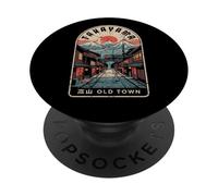 Takayama Città Giappone Vintage Giapponese Kanji Scena Di Strada PopSockets PopGrip Adesivo