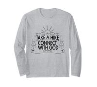 Take a Hike And Connect with God Spiritual Nature Print Maglia a Manica