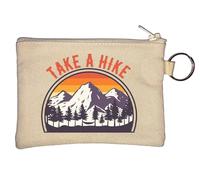 Take A Hike Sunset Mountains, portachiavi portamonete beige
