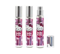 Take Care | Eau de toilette Hello Kitty | Fragranza fresca e femminile con note di ribes nero e vaniglia | Formato pratico per la borsa | +90% di ingredienti naturali | Vegan | Confezione da 3 x 21 ml