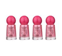 Take Care Smalto per unghie rosa iridescente Hello Kitty | Lunga tenuta | Unghie morbide, lucide e brillanti | +90% di ingredienti naturali | vegano | dermatologicamente testato | Set di 4 x 9 ml