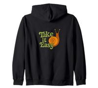 Take It Easy Lumaca Retro Vintage Carino Slow Down Felpa con Cappuccio