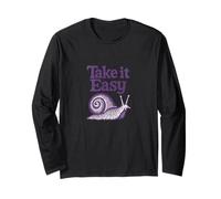 Take It Easy Lumaca Retro Vintage Carino Slow Down Maglia a Manica