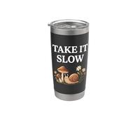 Take It Slow Lumaca Funghi Cottagecore Design Bicchiere termico in acciaio inox doppia parete