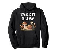 Take It Slow Lumaca Funghi Cottagecore Design Felpa con Cappuccio