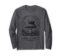 Take It Slow Snail, Cottagecore - Maglietta con Funghi Maglia a Manica