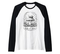 Take It Slow Snail, Cottagecore - Maglietta con Funghi Maglia con Maniche Raglan