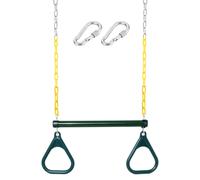 Take Me Away 18'' Trapeze Swing Bar Rings 48'' Heavy Duty Plastic Coated Chains Swing Set Accessories Playground Swing seat