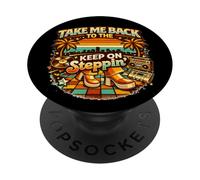 Take Me Back Disco 70's Keep On Steppin Retro Dance Vibes PopSockets PopGrip Adesivo
