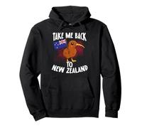 Take Me Back To New Zealand Kiwi Bird Flag Travel Felpa con Cappuccio