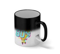 Take Me Back To The 80s Coffee Mug - Retro 1980s Nostalgia Gift - Neon Pop Art Roller Skate & Cassette Tape Cup Black Magic Coffee Mug