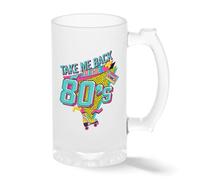 Take Me Back To The 80s Coffee Mug - Retro 1980s Nostalgia Gift - Neon Pop Art Roller Skate & Cassette Tape Cup Trasparente tazza di birra Stein 0.5L