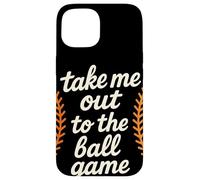 Take Me Out To The Ball Game Retro Baseball Laces Baseball Custodia per iPhone 15