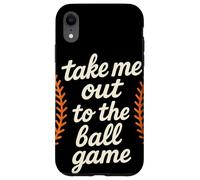 Take Me Out To The Ball Game Retro Baseball Laces Baseball Custodia per iPhone XR