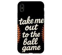 Take Me Out To The Ball Game Retro Baseball Laces Baseball Custodia per iPhone XS Max