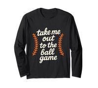 Take Me out To The Ball Game Retro Baseball Laces Baseball Maglia a Manica