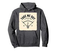 Take Me out to The Ball Gioco Retro Baseball Felpa con Cappuccio, Unisex per Adulti, Grigio Scuro, M