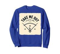 Take Me out to The Ball Gioco Retro Baseball Felpa, Unisex per Adulti, Blu Reale, S