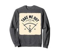 Take Me out to The Ball Gioco Retro Baseball Felpa, Unisex per Adulti, Grigio Scuro, M