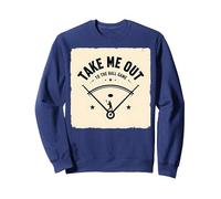 Take Me out to The Ball Gioco Retro Baseball Felpa, Unisex per Adulti, Navy, XXL