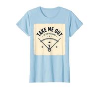 Take Me out to The Ball Gioco Retro Baseball Maglietta, Donna, Celeste, XS