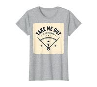 Take Me out to The Ball Gioco Retro Baseball Maglietta, Donna, Grigio Melange, L
