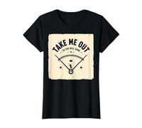 Take Me out to The Ball Gioco Retro Baseball Maglietta, Donna, Nero, 3XL