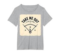 Take Me out to The Ball Gioco Retro Baseball Maglietta, Donna Plus-Size, Grigio Melange, 4X