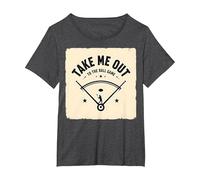 Take Me out to The Ball Gioco Retro Baseball Maglietta, Donna Plus-Size, Grigio Scuro, 6X
