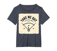 Take Me out to The Ball Gioco Retro Baseball Maglietta, Donna Plus-Size, Pervinca, 2X