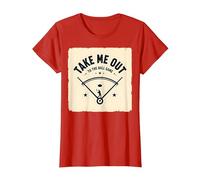 Take Me out to The Ball Gioco Retro Baseball Maglietta, Donna, Rosso, M