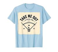 Take Me out to The Ball Gioco Retro Baseball Maglietta, Uomo, Celeste, S