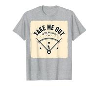 Take Me out to The Ball Gioco Retro Baseball Maglietta, Uomo, Grigio Melange, XL