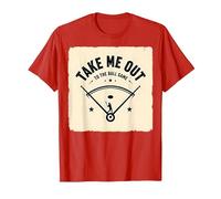 Take Me out to The Ball Gioco Retro Baseball Maglietta, Uomo, Rosso, M