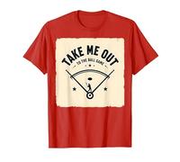 Take Me out to The Ball Gioco Retro Baseball Maglietta, Uomo, Rosso, XXL