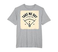 Take Me out to The Ball Gioco Retro Baseball Maglietta, Uomo Taglie Grandi, Grigio Melange, 6X Tall