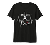 Take Me To Paris Battito del Cuore Torre Eiffel Amo Parigi Maglietta Premium