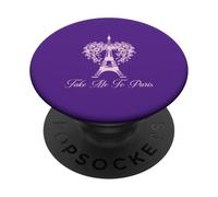 Take Me To Paris, romantica Torre Eiffel a forma di cuore floreale PopSockets PopGrip Adesivo