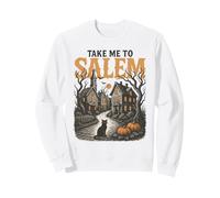 Take Me to Salem Massachusetts Vintage Retro Halloween Witch Felpa