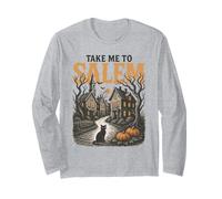 Take Me to Salem Massachusetts Vintage Retro Halloween Witch Maglia a Manica