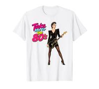 Take Me To The 80s Glam Rock Guitar Girl Pop Art Maglietta