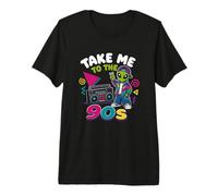 Take Me To The 90's Retro Alien Hip Hop Boombox Throwback Maglietta Premium
