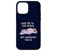 Take Me To The Beach Camicia Divertente Unicorno Sarcastico Vacanza Custodia per iPhone 12 mini