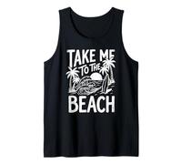 Take Me To The Beach Palm Tree Surf Tramonto Retro Vacanza Canotta