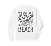 Take Me To The Beach Palm Tree Surf Tramonto Retro Vacanza Felpa