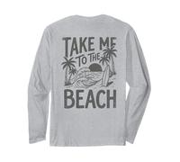 Take Me To The Beach Palm Tree Surf Tramonto Retro Vacanza Maglia a Manica
