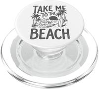 Take Me To The Beach Palm Tree Surf Tramonto Retro Vacanza PopSockets PopGrip per MagSafe