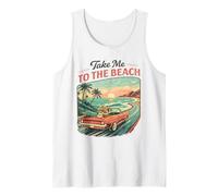 Take Me To The Beach Retro Tramonto Drive Canotta