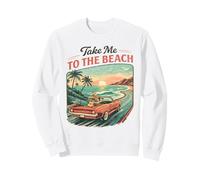 Take Me To The Beach Retro Tramonto Drive Felpa